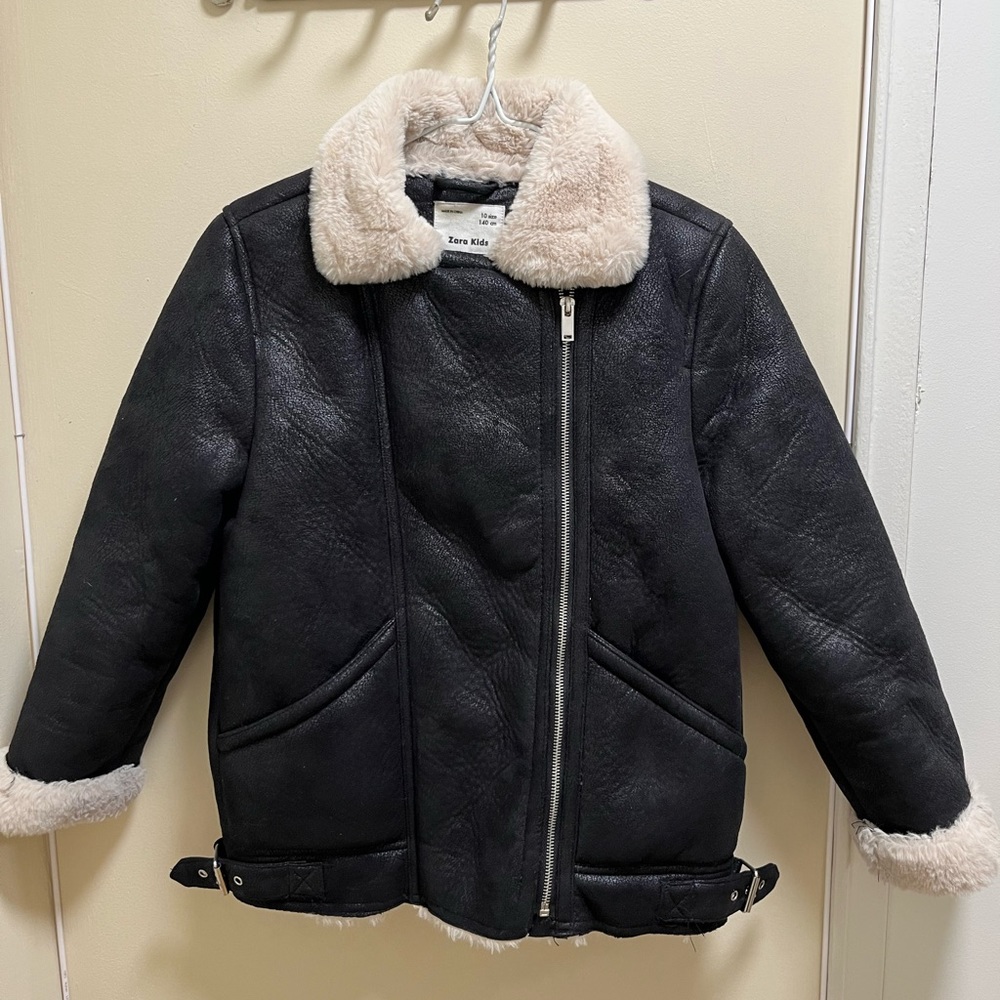 Zara Girls Faux Leather Biker Jacket